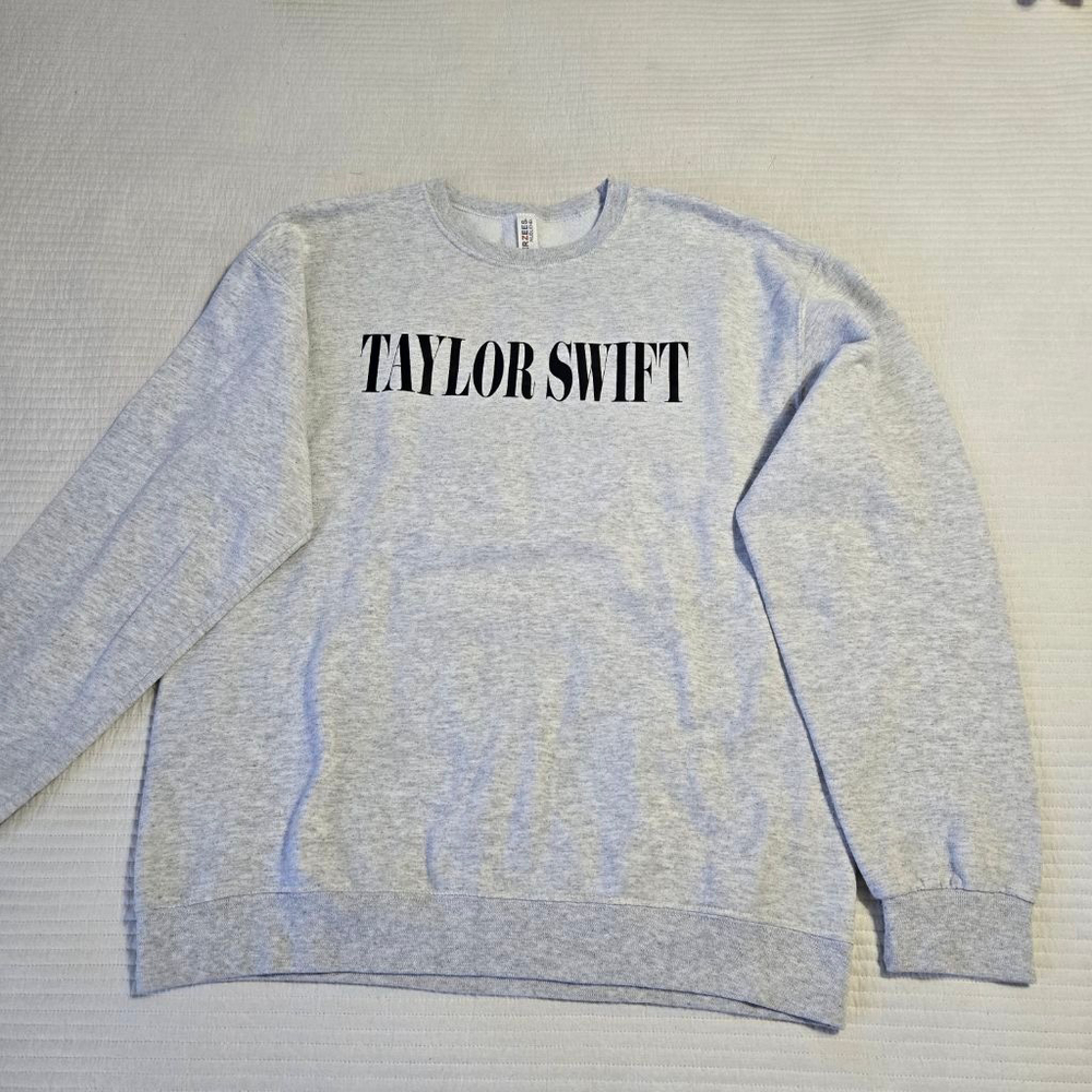 Women's Jerzees Heather Gray Taylor Swift Eras Tour Sweatshirt M